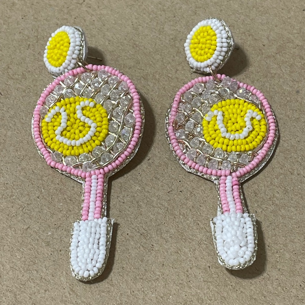 🎉🎾Maddie Love Tennis Racquet Earrings